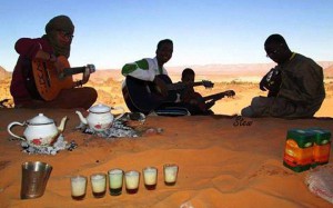Berber tea in sahara